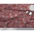 thumbnail image 3 of Soimoi Red Silk Fabric Floral & Leopard Animal Skin Print Fabric by Yard 42 Inch Wide, 3 of 3