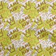 thumbnail image 1 of oneOone Velvet Lime Green Fabric Writing Abstract Texture With Text Dress Material Fabric Print Fabric By The Yard 58 Inch Wide, 1 of 4
