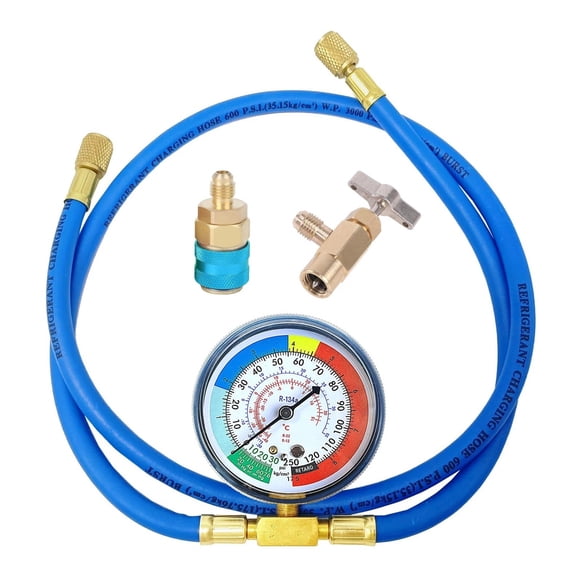 R134A Air Conditioner Gas Cooler with Pressure Gauge Refrigerant Charging Hose ,Easy to Operate