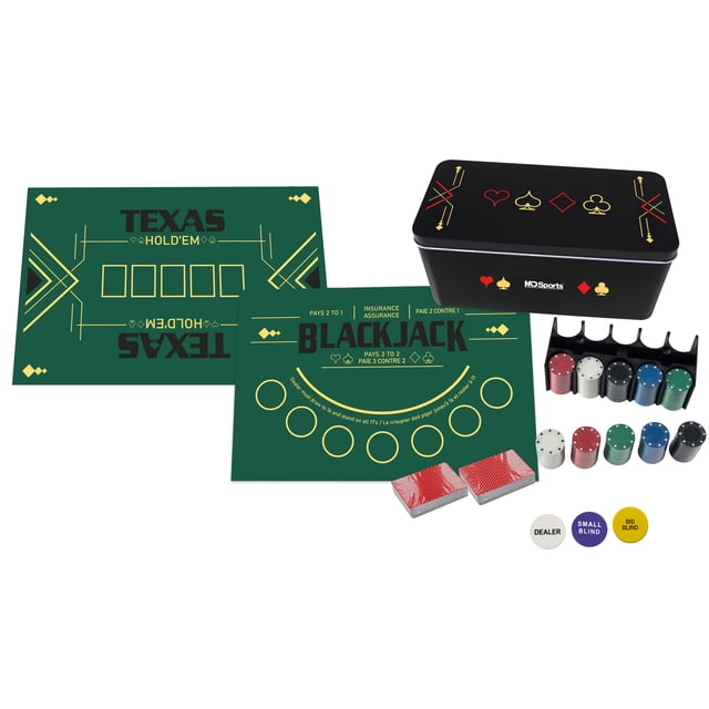 MD Sports Complete Poker Game and Blackjack Set
