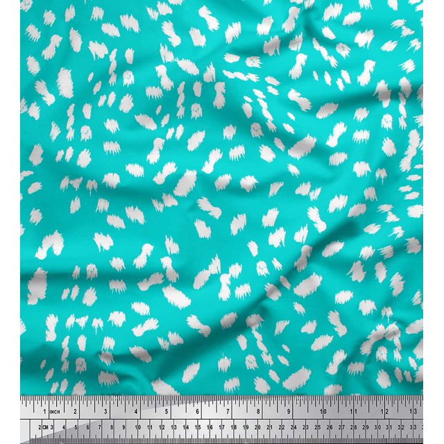Soimoi Green Velvet Fabric Cow Animal Skin Printed Fabric 1 Yard 60 Inch Wide