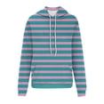 thumbnail image 2 of IMENGL Striped oversized plus size hoodie, Blue M, Size M-5XL, 2 of 4