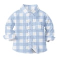thumbnail image 1 of vdgthytj Toddler Boys Girls Plaid Button down Shirts Kids Collared Long Sleeve Uniform Dress Shirt Tops Spring Fall Clothes, 1 of 7
