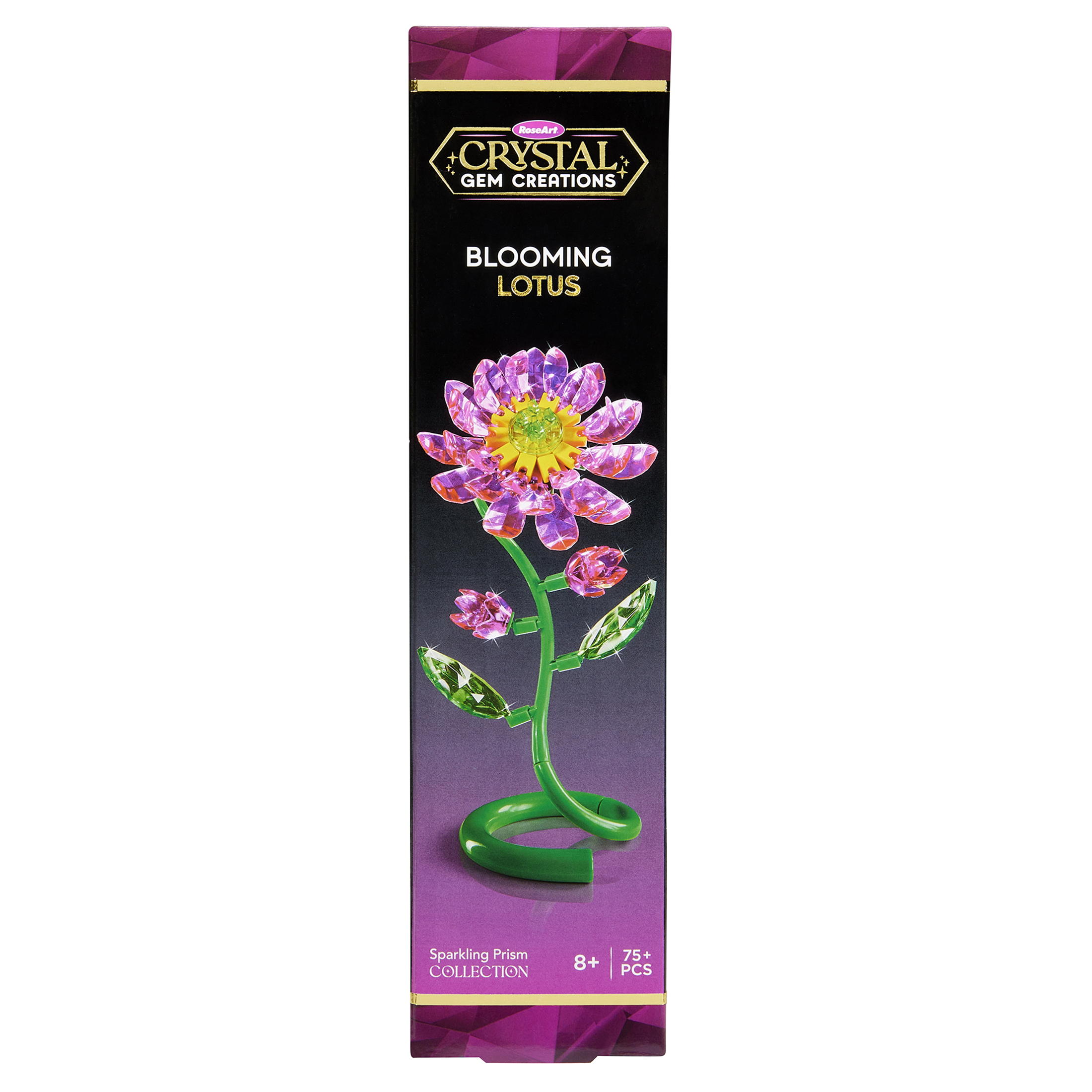 Kit de fleurs de lotus en fleurs Crystal Gem Creations par RoseArt, plus de 75 pièces, idéal pour les adultes, les préadolescents et les enfants de 8 ans et plus.