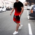 thumbnail image 2 of Kcodviy Homme Été Imprimé Court Smoking Col Châle Manche T-Shirt Col Ras du Cou Achats Complet Col Haut Short à Cordon Tenue Formelle pour Hommes Complets, 2 of 7