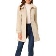 thumbnail image 1 of INSPIRE CHIC Manteaux pour Femmes Col Peter Pan Boutonnage Simple devant à Boutons Manteaux d'Hiver TP Beige, 1 of 7