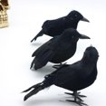 thumbnail image 3 of 3/6Pcs Halloween Black Crow Model Simulation Fake Bird Animal Scary Toys For Halloween Party Home Decoration Horror Props, 3 of 5