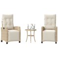thumbnail image 1 of vidaXL Ensemble Bistro 3 Pcs avec Coussins Osier Poly Beige, 1 of 5