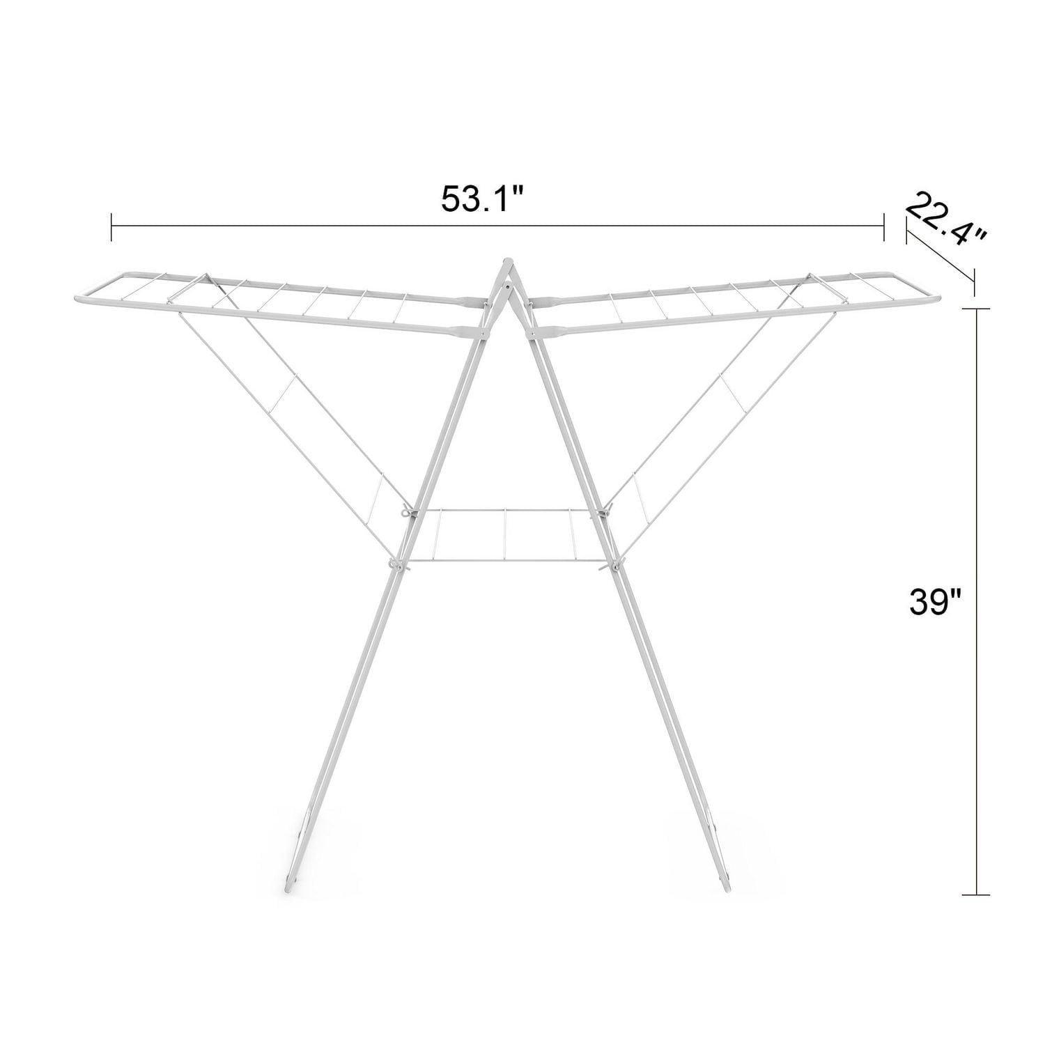 Mainstays Cross Wing Clothes Drying Rack, 53.1inWx22.4inDx39inH