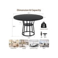 thumbnail image 4 of Ourlova 42inch Round Farmhouse Dining Table For 4 to 6 People Rustic Wood Kitchen Table With Storage Shelf Space Saving Circle Dinner Table For Small Spaces Apartments Dining Room and Living Room, 4 of 7