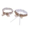 thumbnail image 4 of 2 Piece Womens Lace Flower Leg Garter Stretch Leg Garter Belt Belt Rings Brown, 4 of 9