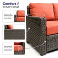 thumbnail image 3 of Krikacy 3-PCS Outdoor Sofa Chair Bistro Set, w/Cabinet End Table, All-Weather HDPE Frame, Orange, 3 of 8