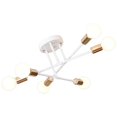 thumbnail image 1 of Modern Ceiling Light Matte Black Finish Retro chandlier dining Look 6-Light White+Gold, 1 of 8