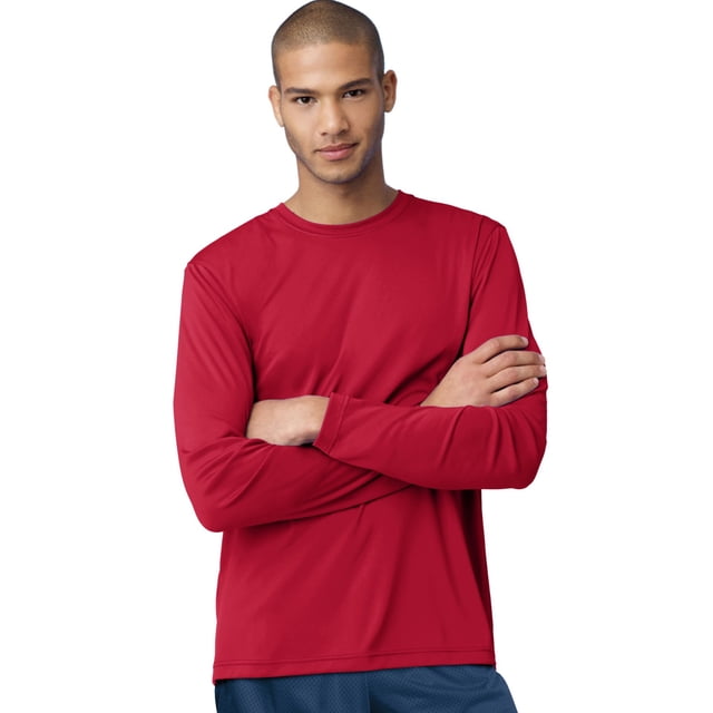 Hanes Cool DRI Performance Men`s Long-Sleeve T-Shirt - Best-Seller, M