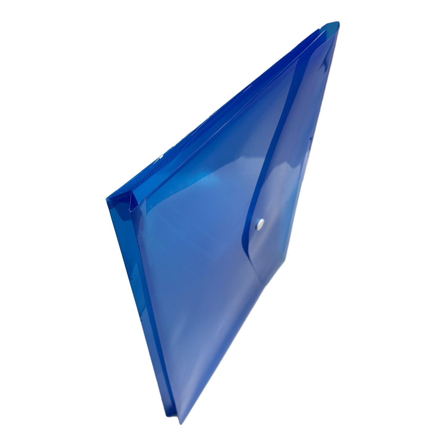 Porte-documents extensible à bouton-pression stylo +Gear, couleur bleue, nouveau autoportant