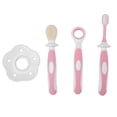 thumbnail image 1 of Baby Toothbrush  Baby Toothbrush Set  Baby   Baby Toothbrush  Baby Training Toothbrush Baby Infant Soft  Training Toothbrush Teeth Care Cleaning Tongue Scraping Set Pink, 1 of 8