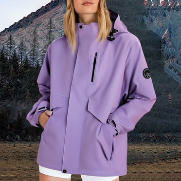 Amzcrzy Vestes pour Femmes Veste à Capuche Imperméable de Printemps et d'Hiver avec Poches et Fermeture Éclair Vêtements d'Alpinisme de Plein Air Veste de Sport Hauts à Manches Longues pour Femmes Veste pour Femmes Vêtements pour Femmes