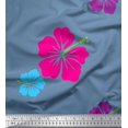 thumbnail image 1 of Soimoi Blue polyester Crepe Fabric Floral Printed Fabric 1 Yard 52 Inch Wide, 1 of 3