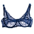 thumbnail image 1 of Women's Bras with Underwire Full-Coverage Bra Feature V-Neck Padded Bra Style W-1042 Navy M, 1 of 6