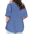 thumbnail image 3 of AherBiu Plus Size T Shirts for Women V Neck Loose Comfy Basic Tees Summer Workout Oversized Tshirt Tops, 3 of 7