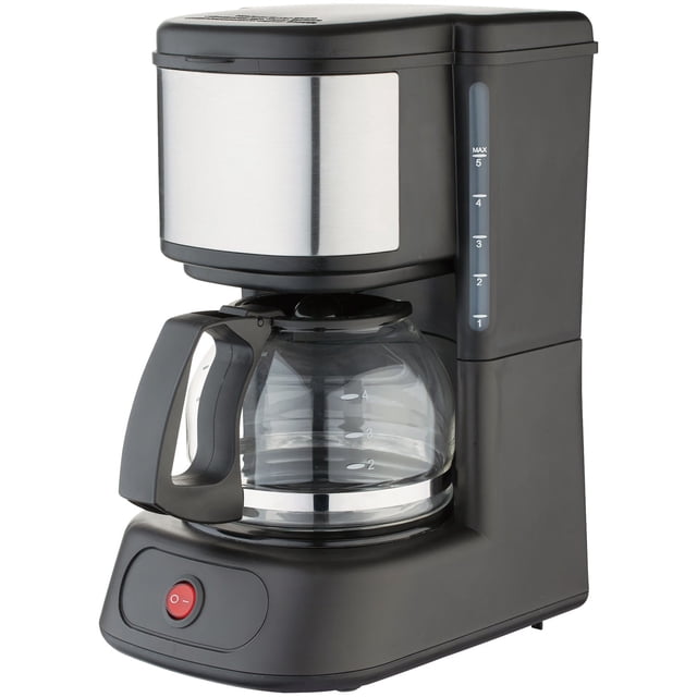 Hauz - 5 Cup Stainless Steel Coffee Maker, Compact Design, Reusable Filter