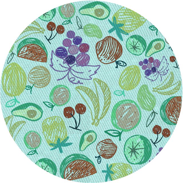Ahgly Company Tapis de Zone Rond Vert Transitionnel pour Intérieur Lavable à la Machine, 8 Pieds Rond