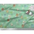 thumbnail image 3 of Soimoi Moss Georgette Fabric Floral & Cute Animals Cartoon Decor Fabric Printed Yard 42 Inch Wide, 3 of 3