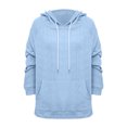 thumbnail image 3 of cfhntfmh Womens Hoodies Fall Fashion 2024 Drawstring Sweatshirts Pullover Long Sleeve Solid Color Fall Outfits, 3 of 5