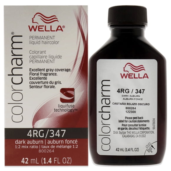 Color Charm Permanent Liquid Haircolor - 347 4RG Dark Auburn by Wella for Unisex - 1.4 oz Hair Color