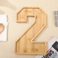 thumbnail image 3 of wycnly Number Tray Fruit Cheese Platter Vegetable Food Wooden Board Large 11.6in Fillable Frame Party Snack Serving Clearance, 3 of 5