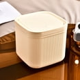 thumbnail image 1 of Mini Desktop Trash Can,Household Kitchen Desk Tube Covered Sundry Storage Cleaning Cylinder,Plastic Material,Fashionable Two Color Design,Flip Lid,Hygienic Convenient,Easy to Clean,Large Capacity, 1 of 8