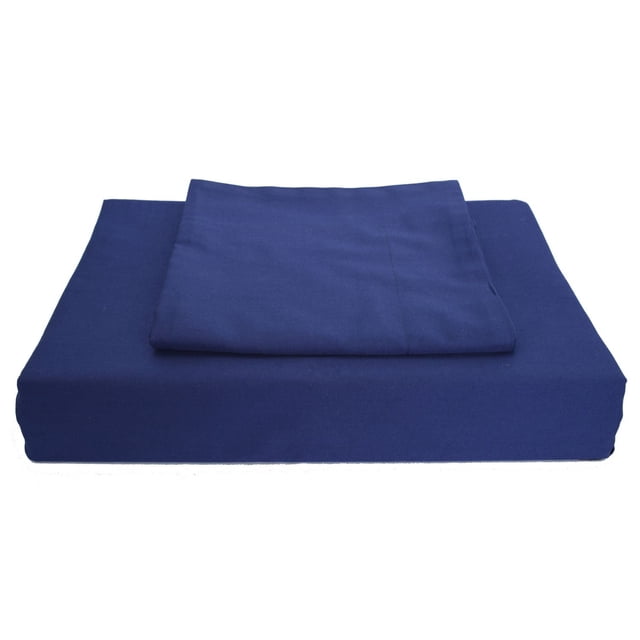 Maholi Maxwell Ensemble de Draps Bleu Foncé, Fabriqué à Partir de Tissu 100 % Coton Égyptien Peigné avec des Propriétés de Respirabilité et d'Évacuation de l'Humidité, Incluant un Drap-Housse et un Drap Plat Plié, Convient pour Améliorer le Confort de Sommeil et Superposer avec d'Autres Literie.