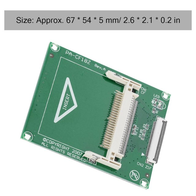 ZIF to Compact Flash Adapter, Supports All CF Cards, Bootable on Any System, No Noise, Low Temperature, Ideal for Mini ITX and Laptop Notebook