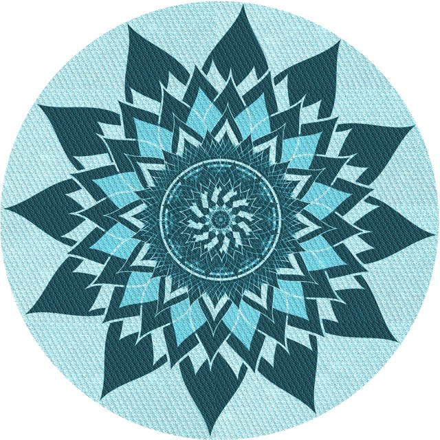 Ahgly Company Tapis Rond Lavable en Machine Intérieur Transitionnel Vert Cyan Foncé, 4 Pieds Rond