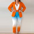 thumbnail image 1 of Birdeem Women's Two-Piece Printed Long Sleeve V-Neck Suit with Belt Two Piece Set, 1 of 1
