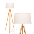 thumbnail image 1 of Brightech Emma Modern Home 60" Tall Standing LED Light Tripod Floor Lamp, Wood, 1 of 11