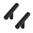 thumbnail image 1 of Era Rounded T Knobs Matte Black  Metal Knobs w/Screws for Kitchen Drawer Cabinet Door 2-Pack, 1 of 7
