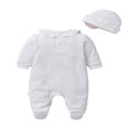 thumbnail image 3 of Pyjama à Pieds pour Bébé Fille, Barboteuse à Col Volanté avec Chapeau Assorti, 3 of 5