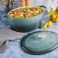thumbnail image 4 of Crock-Pot Artisan 7 Qt Enameled Cast Iron Dutch Oven W/Lid, Slate Grey, Oval, 4 of 5