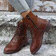thumbnail image 5 of B91xZ Bottes Chelsea à Plateforme, Bottes de Combat Chelsea à Lacets, Marron 7.5, 5 of 5