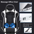 thumbnail image 4 of Gaming Chair Racing Office Chair Ergonomic Desk Chair Massage PU Leather Recliner PC Computer Chair with Lumbar Support Headrest Armrest Footrest Rolling Swivel Task Chair for Women Adults (White), 4 of 7
