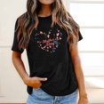 thumbnail image 2 of EQWLJWE Femmes Tops Oversize Graphique Print Tee Shirt en Vrac Manches Courtes Col Rond Épaule Décontractée Tee-Shirt Dégagement, 2 of 7