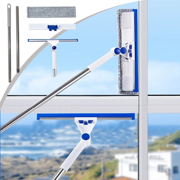 Leutsin Extending Window Squeegee Cleaner,3 in 1 Window Cleaner Tool House,40" Shower Squeegee for Glass Doors,Long Handle Window Washing Equipment for Indoor Outside High Window Cleaning