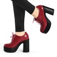 thumbnail image 2 of Unique Bargains Women's Platform High Block Heel Ankle Boots, 2 of 7
