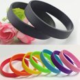 thumbnail image 1 of Visland 2Pcs Fashion Silicone Wristbands Wrist Bands Solid Color Sports Design Bracelets, 1 of 2