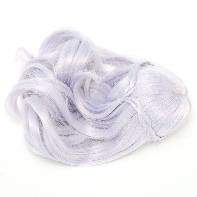 Poupée Grande Vague Style Frange Droite Longue Bouclée Poupée Haute Élasticité Cheveux Synthétiques Bricolage Fournitures pour Fabrication de Poupées