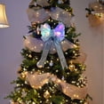 thumbnail image 2 of Pompotops 2023 New Christmas Luminous Bow Christmas Tree Diy Decorative Pendant LED Double Layer With Light Ribbon Bow Clearance, 2 of 8