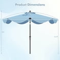 thumbnail image 3 of Costway 9 FT Patio Umbrella 2-Tier Market Table Umbrella with Crank Handle & 8 Ribs Navy, 3 of 10