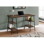 Monarch Specialties Computer Desk, Home Office, Laptop, Storage Shelves, 48"l, Work, Metal, Laminate, Brown, Black, Contemporary, Modern