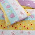 thumbnail image 4 of Cozy Line Home Fashions Ensemble de Courtepointe Réversible pour Fille à Imprimé Floral et Cœur, Couvre-Lit, Jeté de Lit (Jardin de Fleurs, Grand Lit - 3 Pcs), 4 of 4